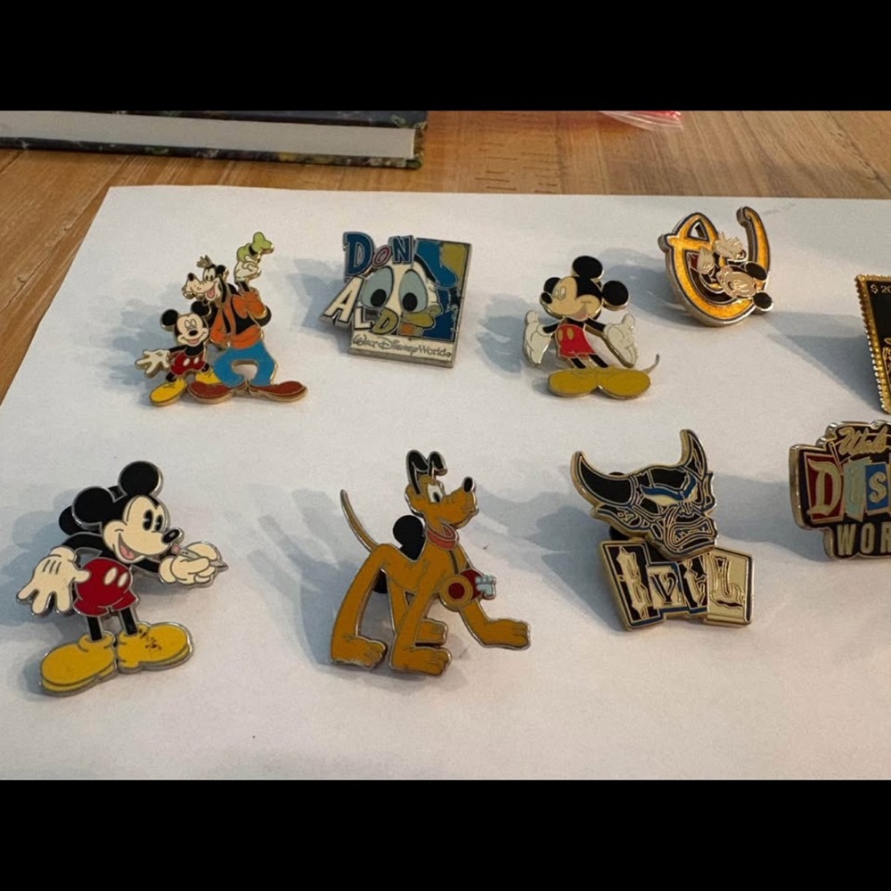 “10” Early 2000’s Disney Colorful Character Pin Set